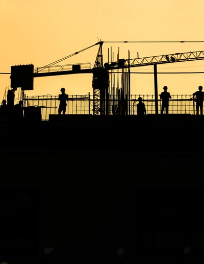 Construction site by night